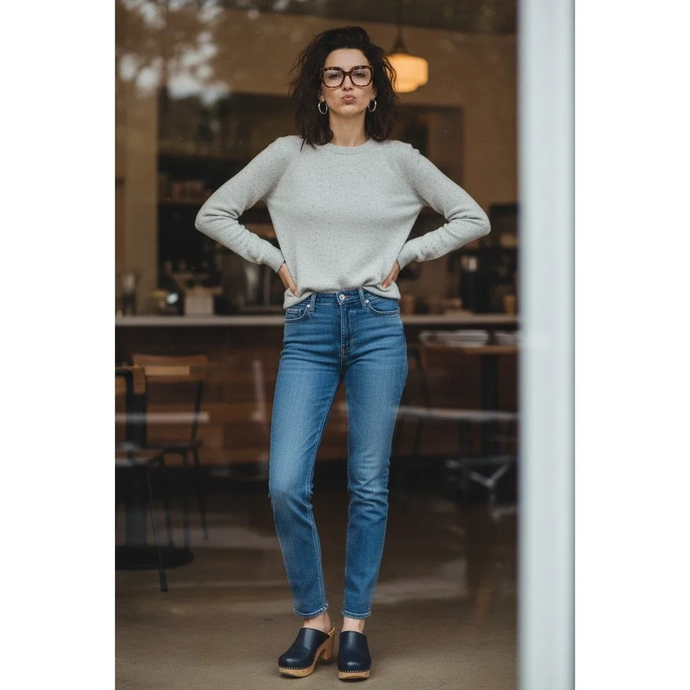 Everlane Cashmere Crewneck‎ Sweater Oatmeal Donegal Speckled Beige Womens Small